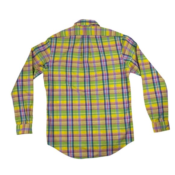Ralph Lauren Plaid Shirt Mens Medium Custom Fit Cotton Spring Multicolor Oxford - Picture 10 of 10